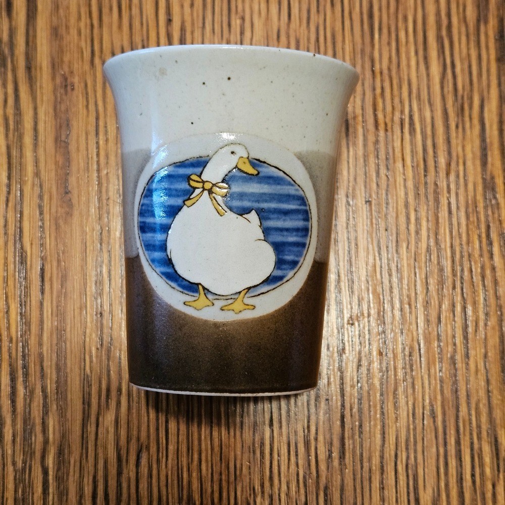 Vintage Country Goose Stoneware Cup Ceramic Speckled‎ Cup Brown Grey